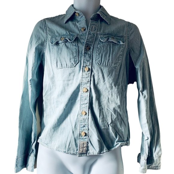 ABERCROMBIE KIDS light blue denim shirt size XL - Picture 1 of 14